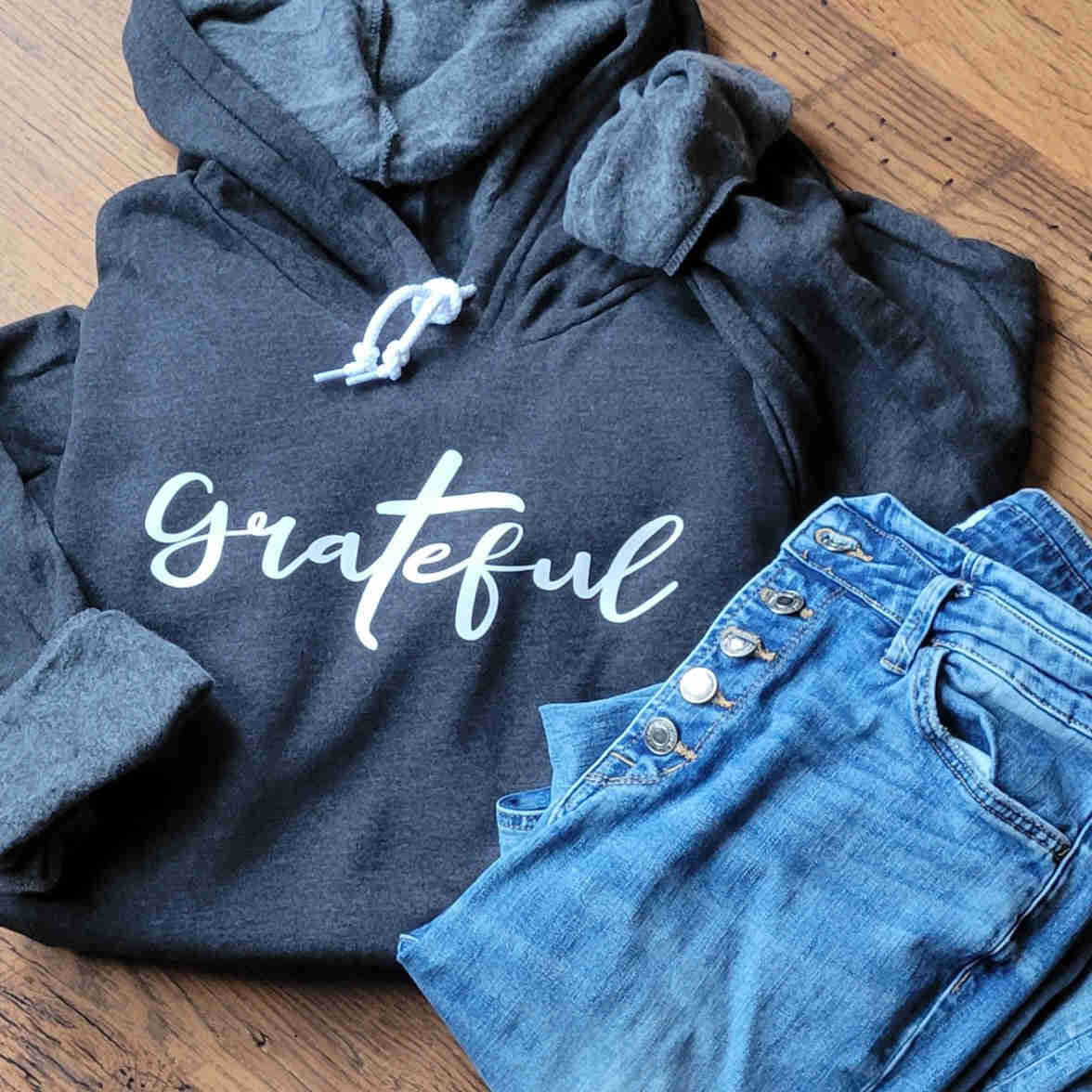 Christian Grateful Hoodie - Inspirational Fall Sweatshirt