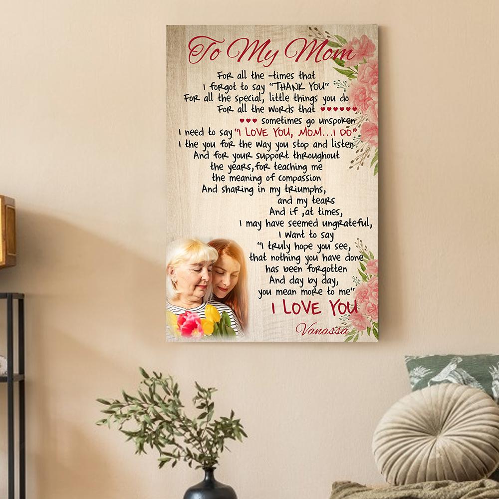 Custom Personalized Photo Canvas Art - A Heartfelt Gift for Mom