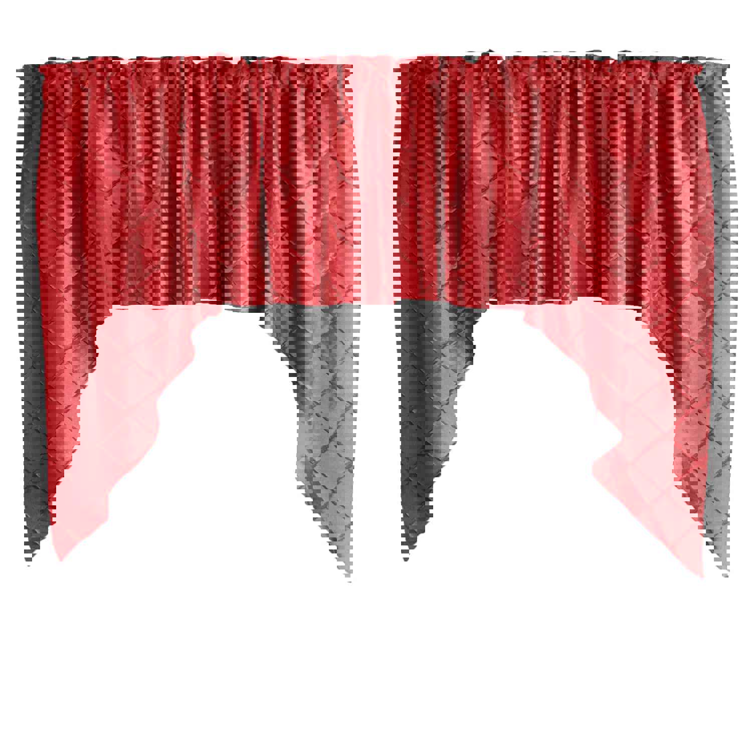 Elegant Cross-Stitch Pintuck Taffeta Swag Valance
