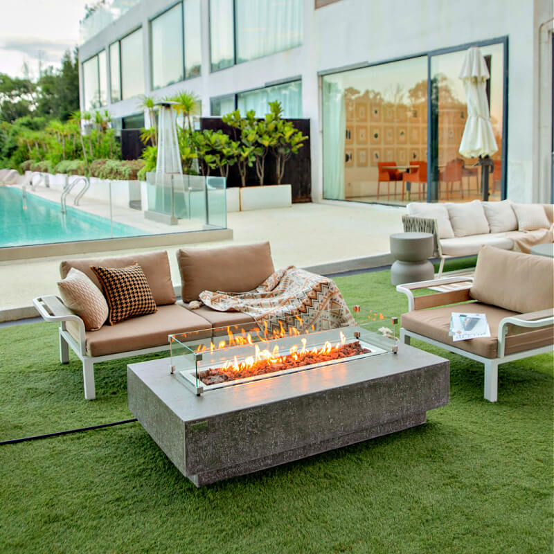 Elementi Hampton Outdoor Concrete Fire Pit Table - OFG139