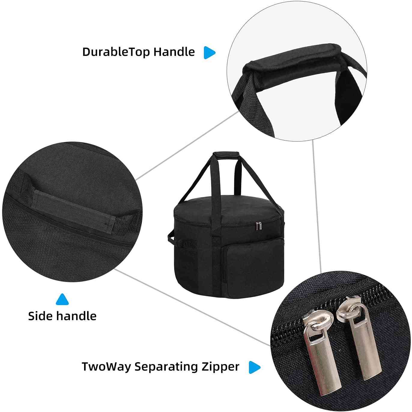 Heavy-Duty Outdoor Fire Pit Bag for Outland Firebowl, 19 Inch Diameter (Black)