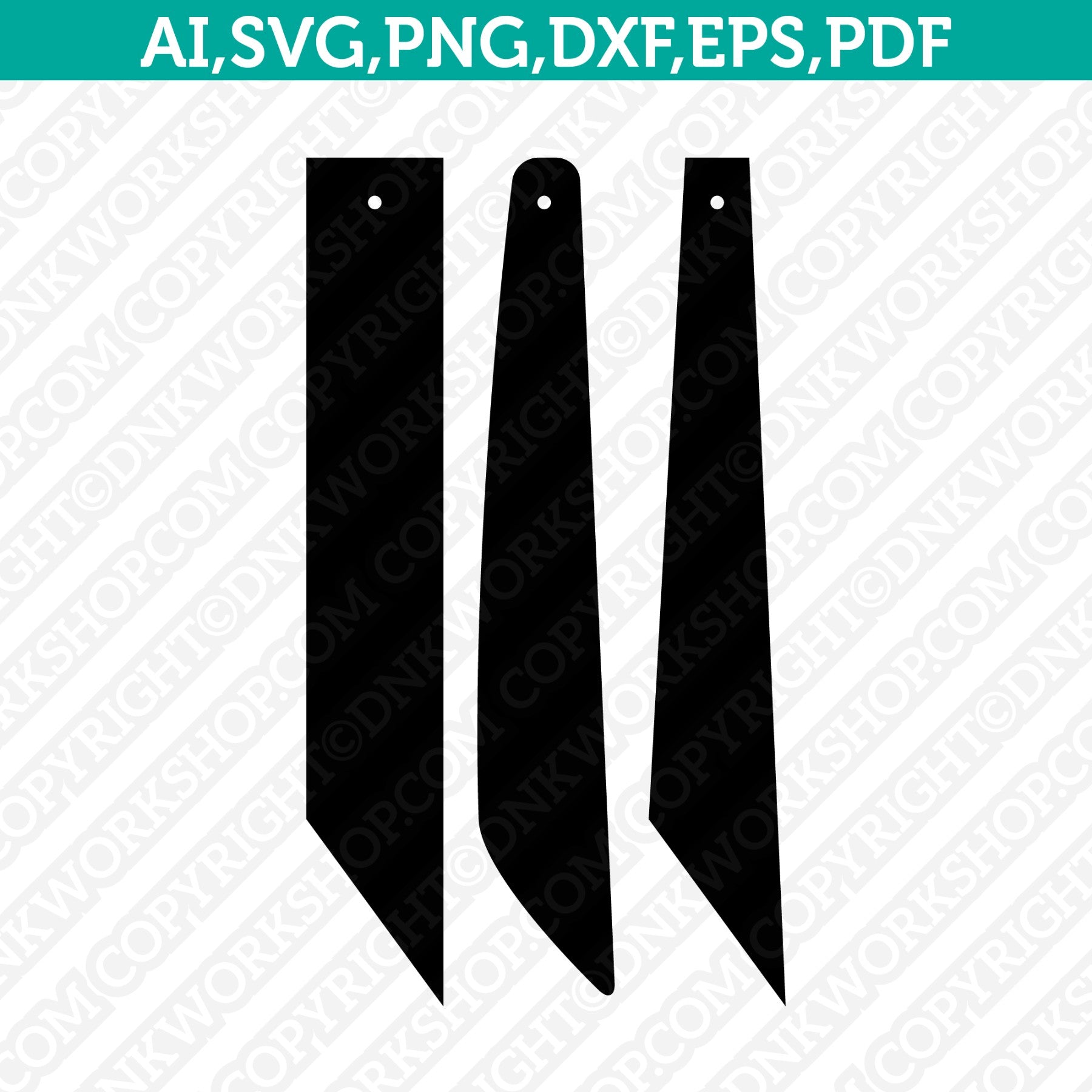 Premium Long Rectangle Leather Earring Templates for DIY Crafters