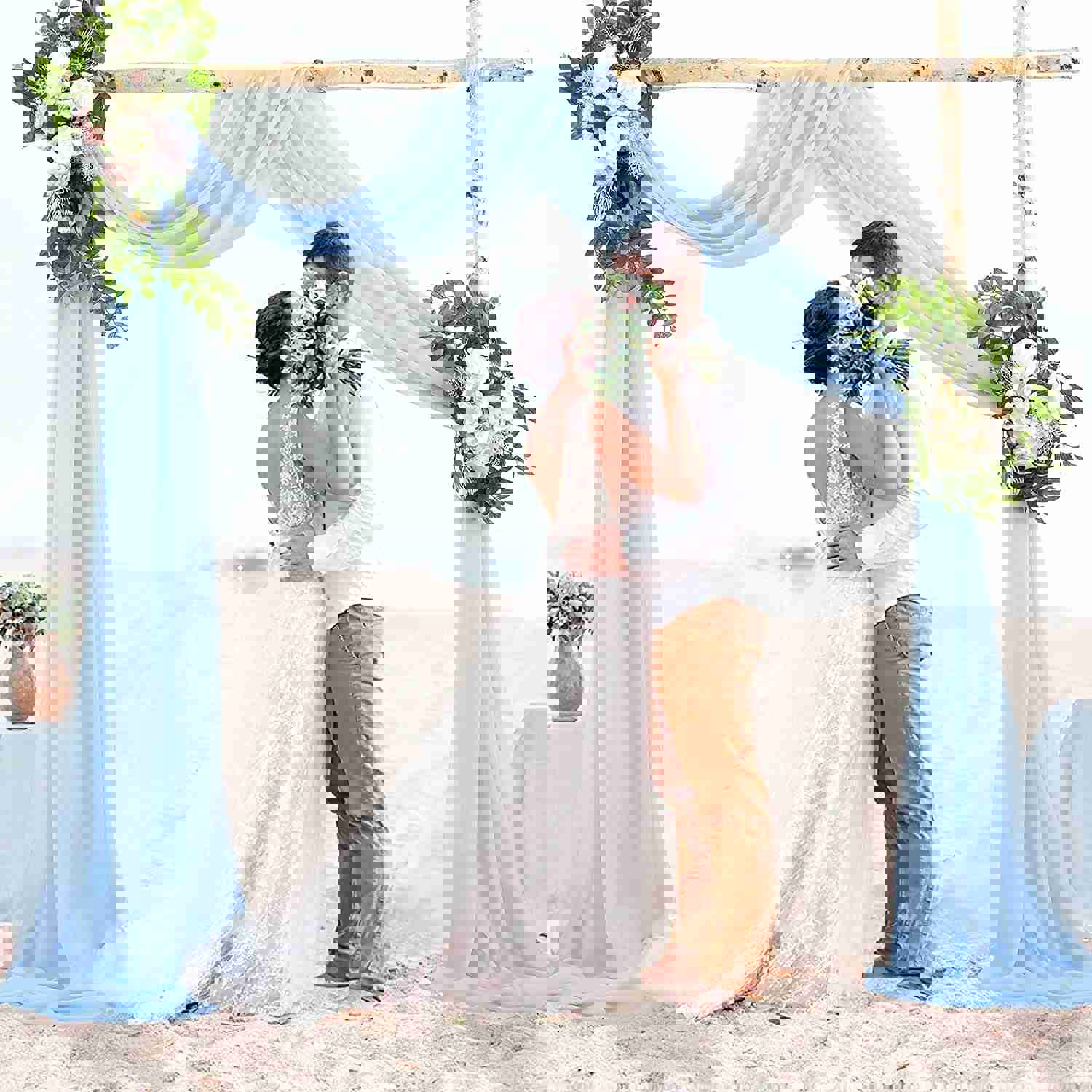 Elegant Chiffon Draping Fabric for Wedding Arches, 1 Panel, 18FT Baby Blue