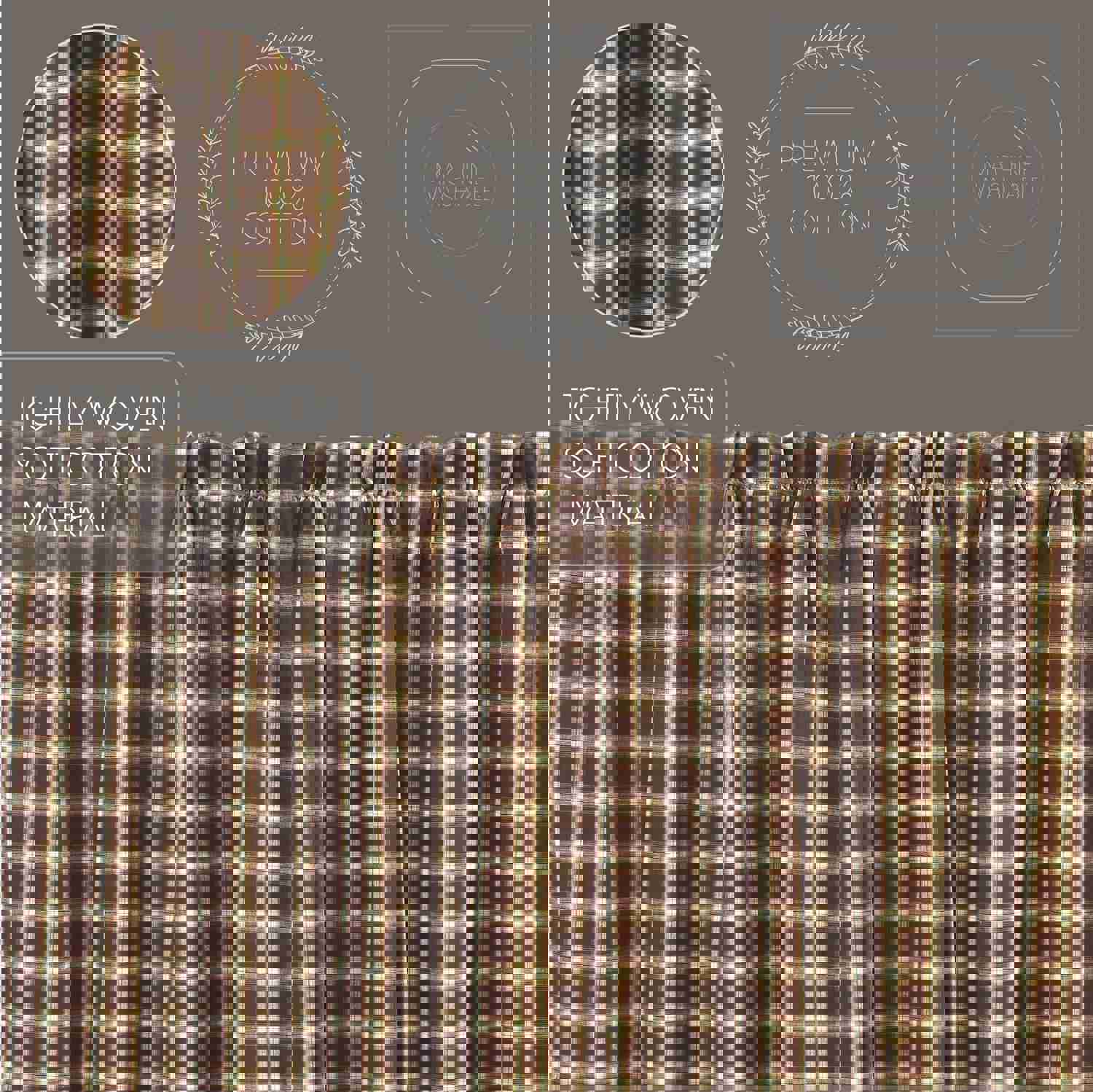 Elegant Rustic Window Swag Set with Traditional Plaid