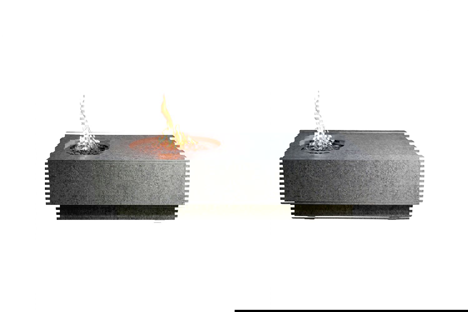 Elementi Metropolis Rectangular Concrete Fire Pit Table - Modern Outdoor Gathering Spot
