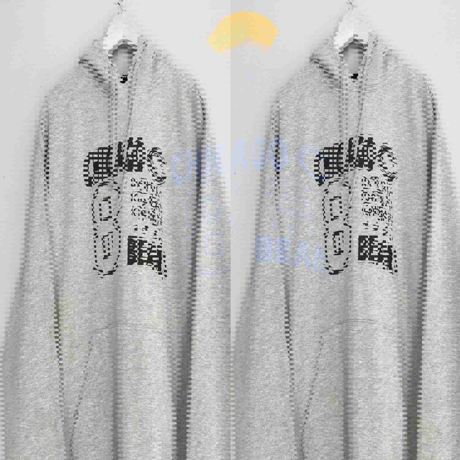 Vintage 90s Chicago Bears NFL Hoodie Sweatshirt - Medium Gray