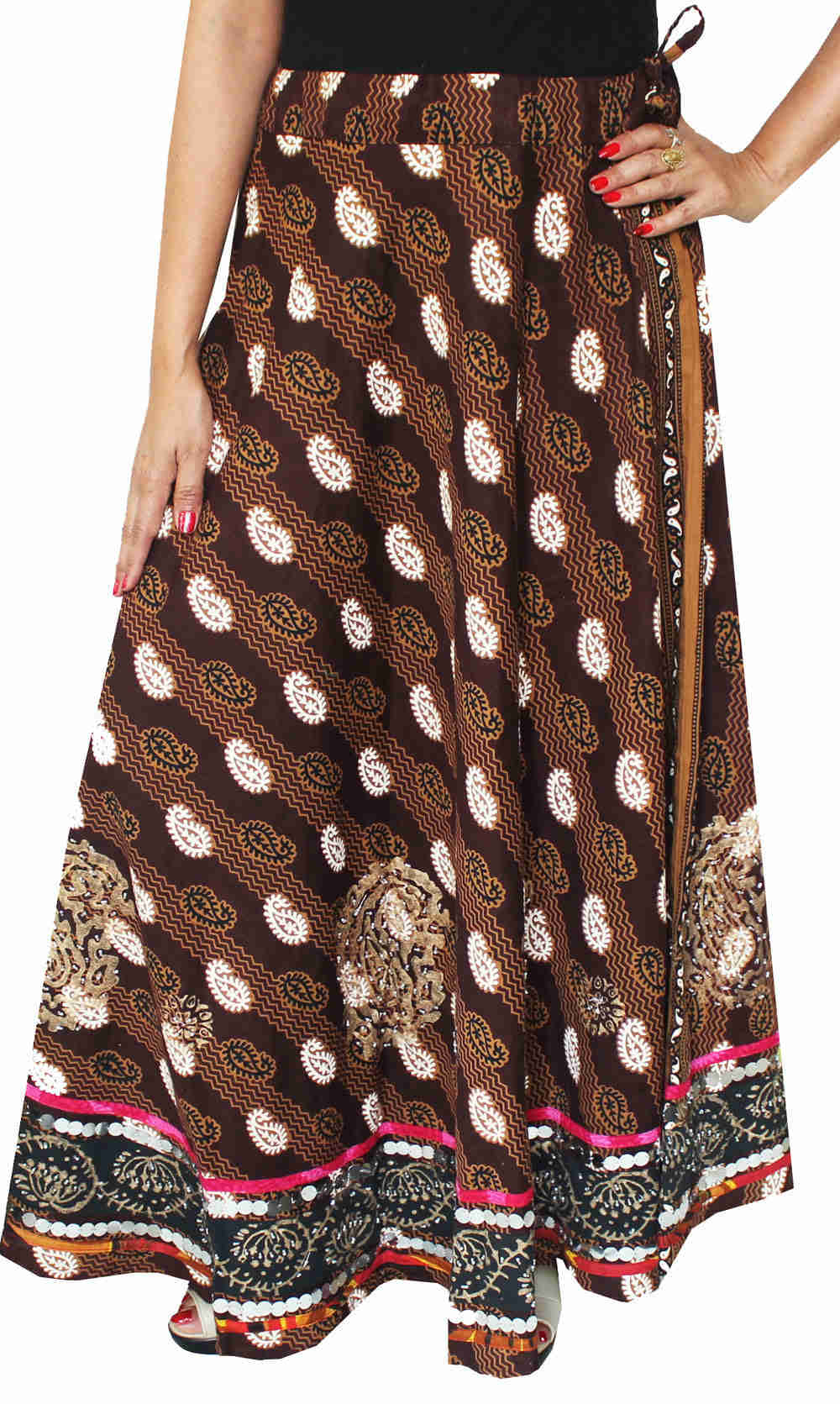 Elegant Cotton Block Printed Long Skirt for Women