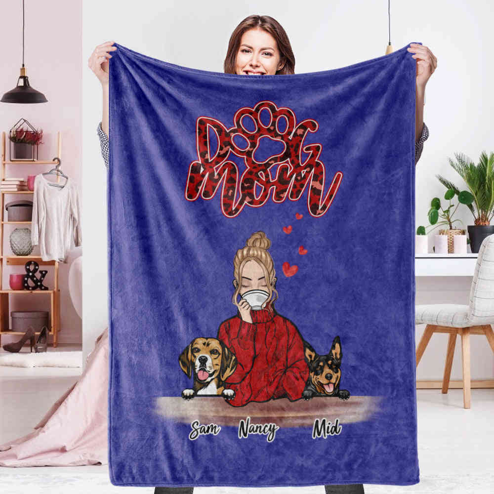 Customizable Halloween Themed Fleece Blanket for Moms