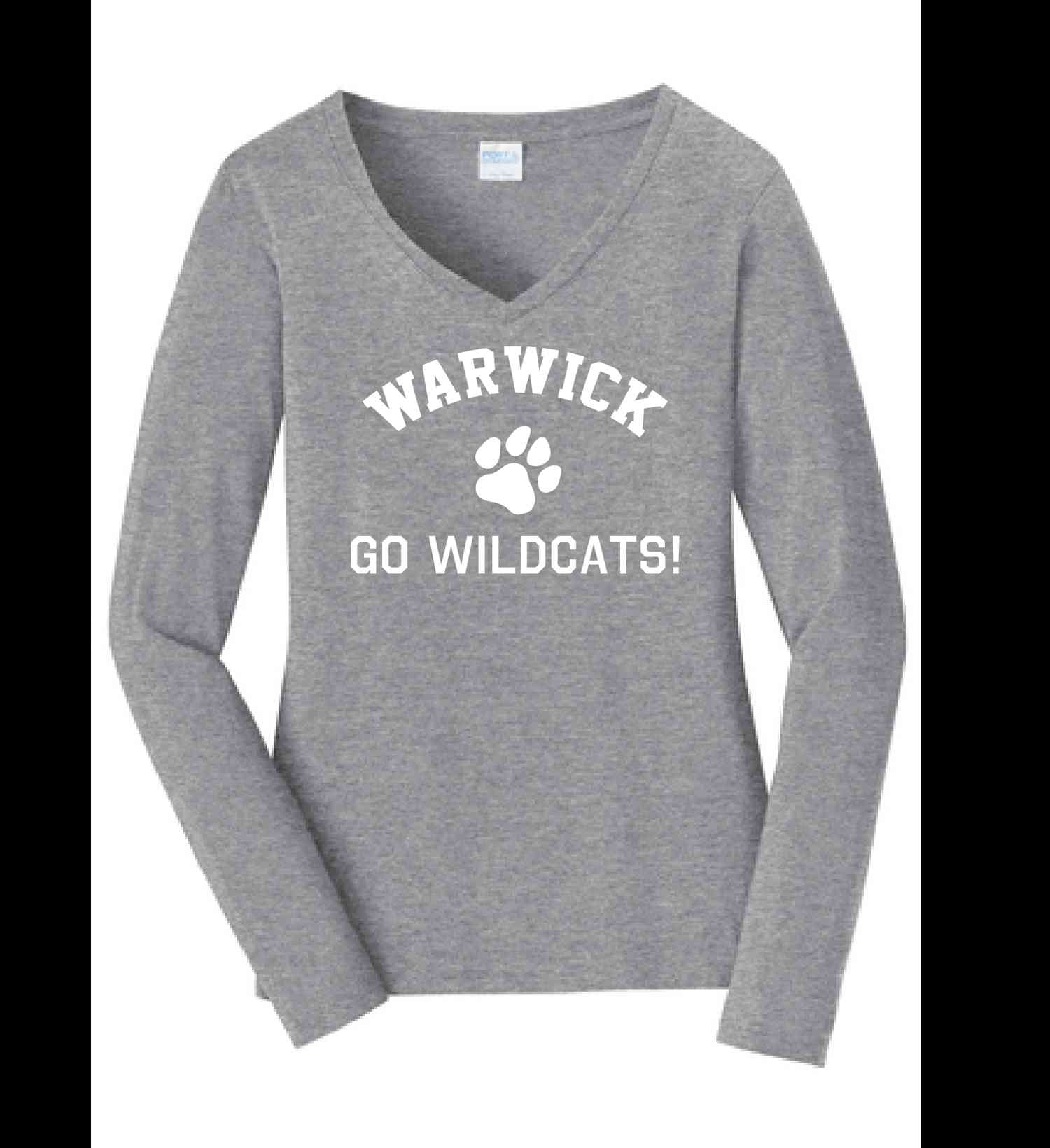 Sanfordville Wildcats Women's V-Neck Long Sleeve Tee