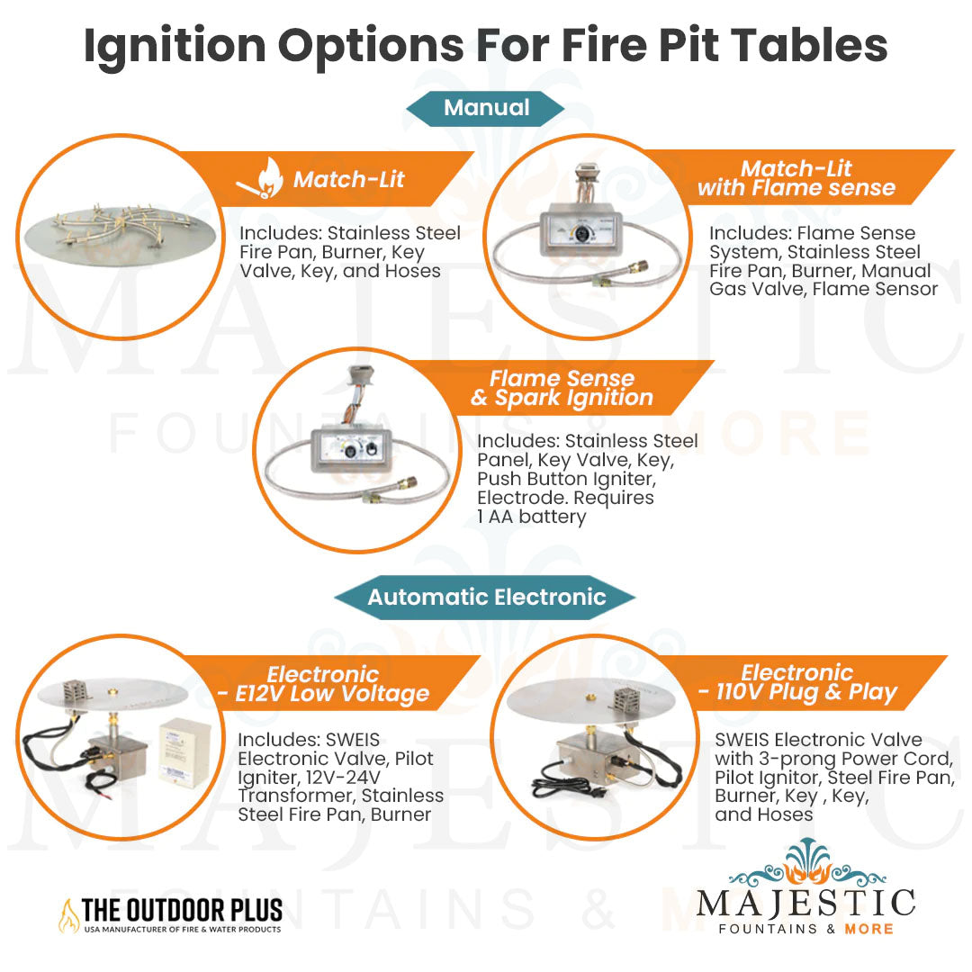 The Outdoor Plus Plymouth Rectangle 24" Woodgrain Concrete Fire Pit with Cover
