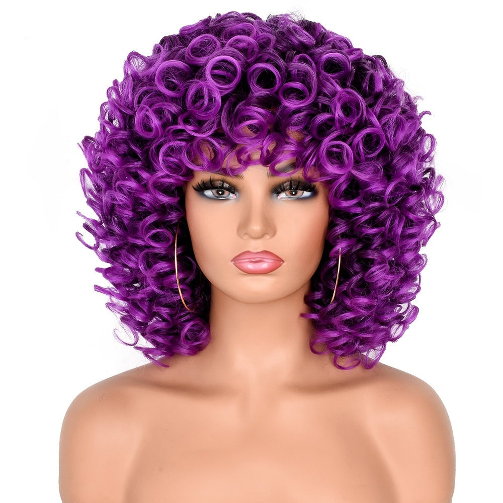 Stylish Short Curly Wine Red Wig for Daily Use and Cosplay