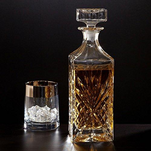 Elegant Crystal Decanter with Vintage Square Design for Whiskey, Wine, Bourbon, Tequila, Scotch