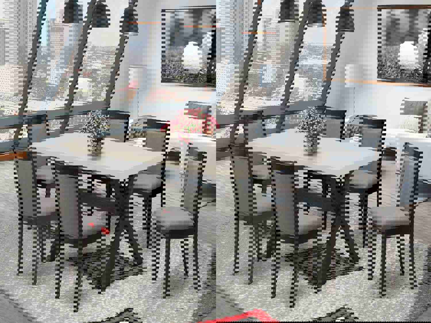 Mid-Century Modern 7-Piece Dining Set - X626MZ150-7