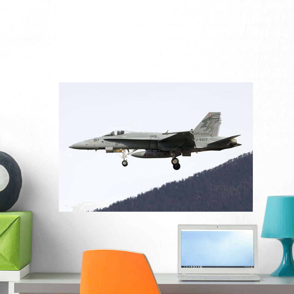 F-18 Hornet Swiss In-Flight Vinyl Wall Decal