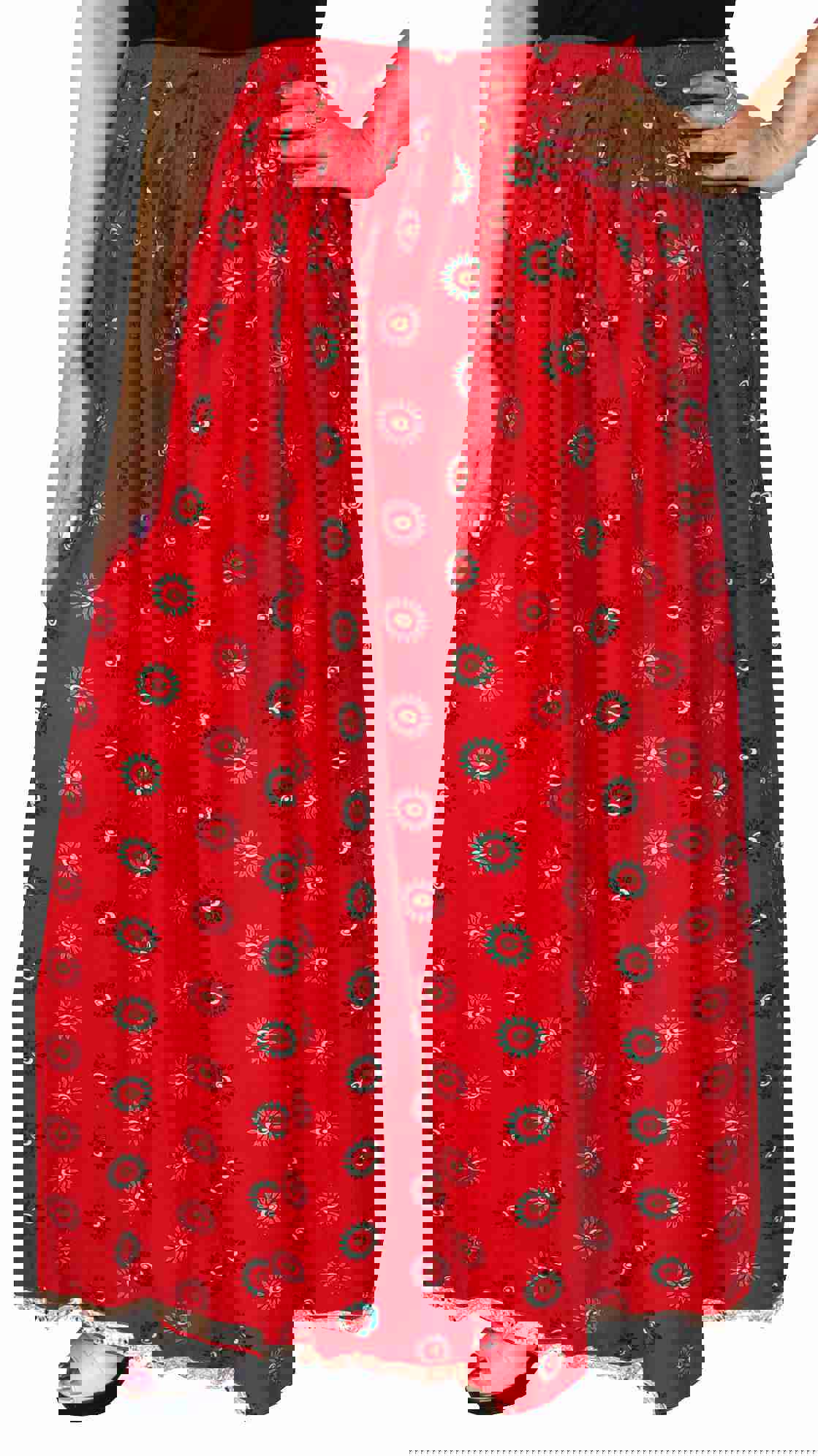 Elegant Cotton Block Printed Maxi Skirt for Women