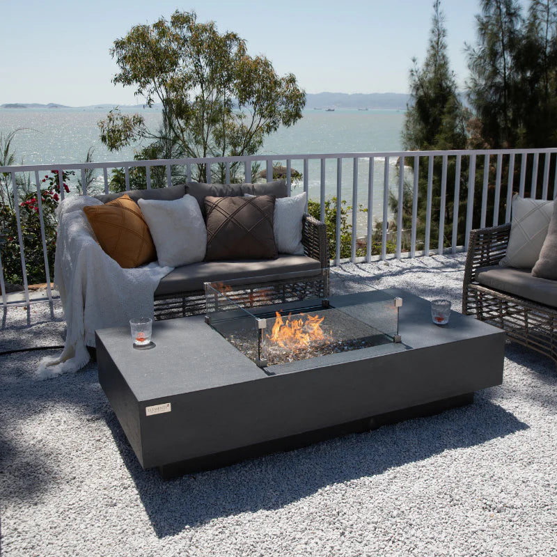 Elementi Plus Cannes Concrete Outdoor Fire Pit Table