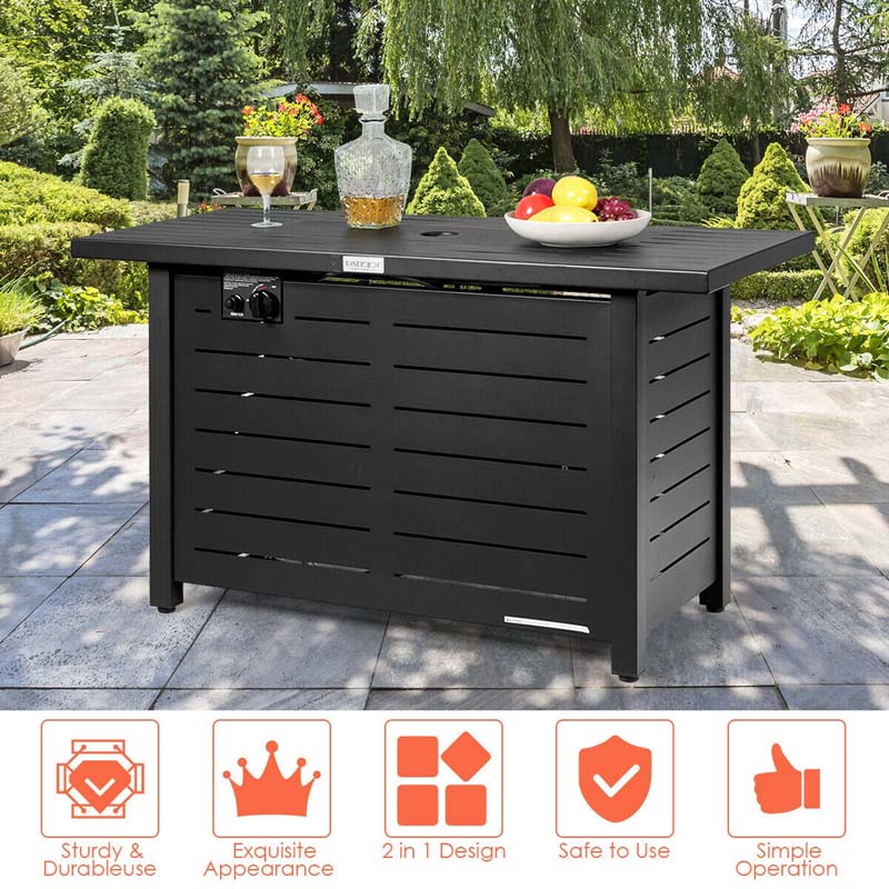 Stylish 42" 60,000 BTU Outdoor Propane Fire Pit Table with Cover