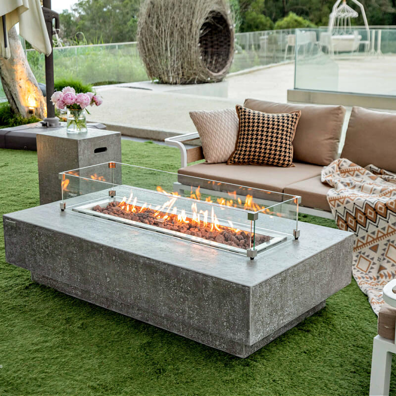 Elementi Hampton Outdoor Concrete Fire Pit Table - OFG139