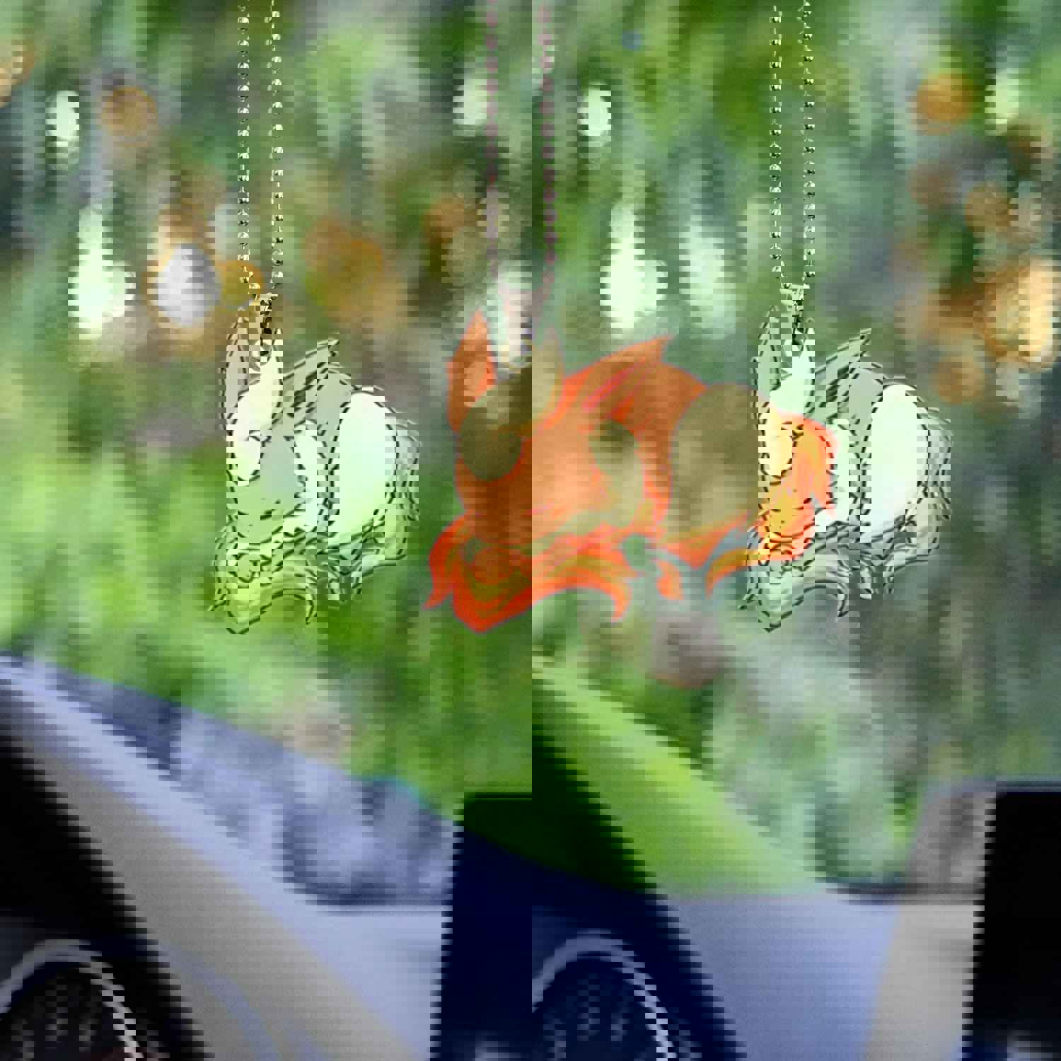 Custom Acrylic Pokemon Flareon Sleep Eevee Evolution Car Ornament