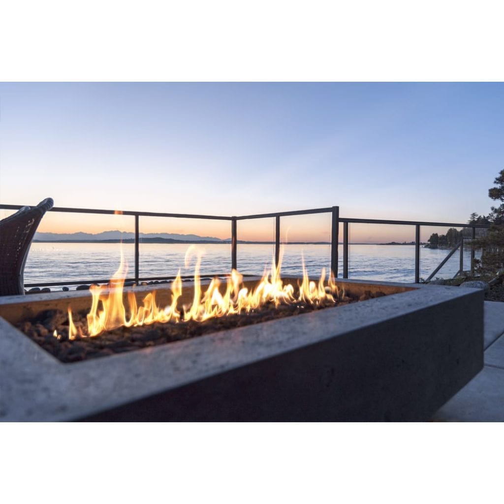 Prism Hardscapes 90" Tavola 6 Rectangular Concrete Natural Gas Fire Pit Table