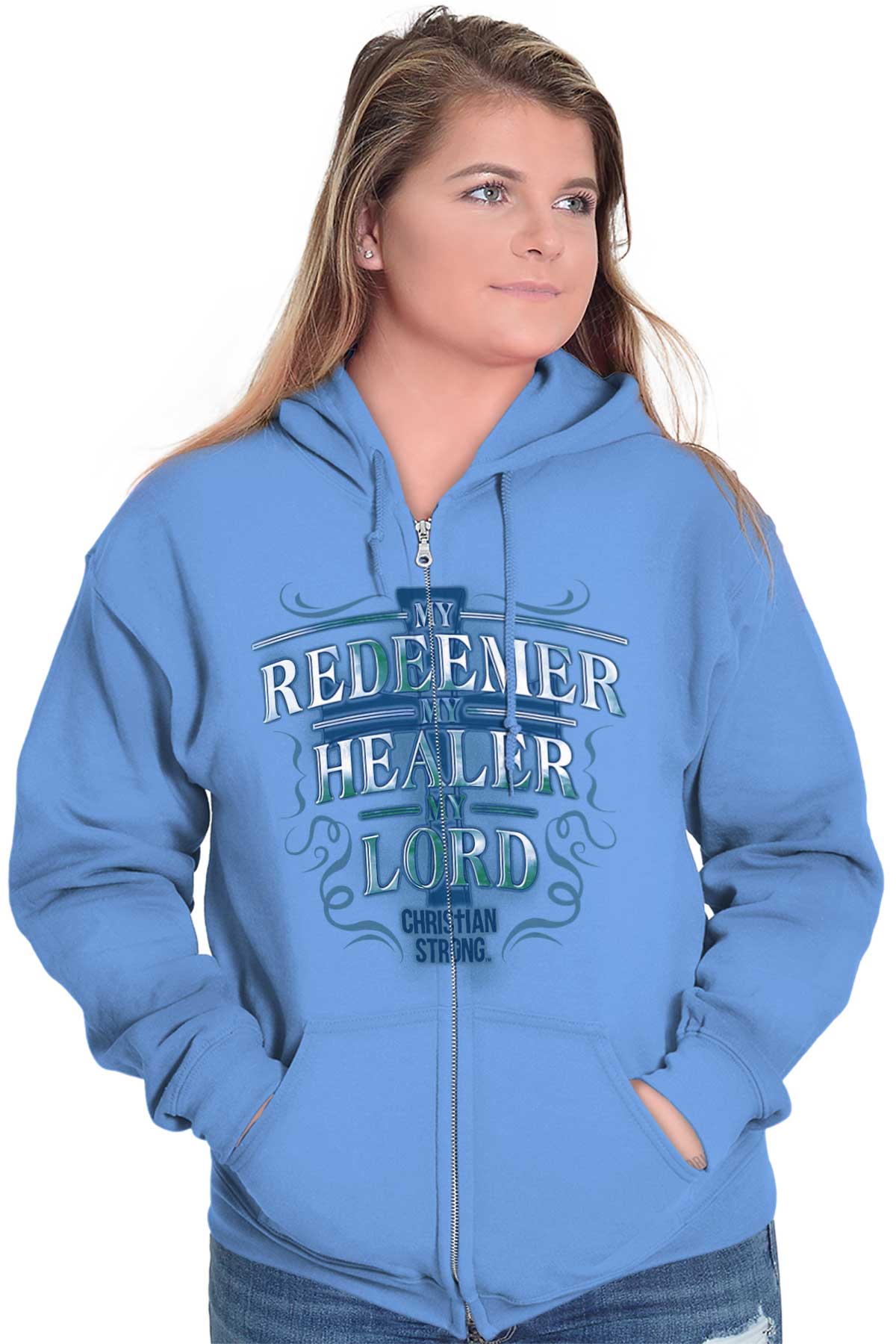 Faith-Inspired My Redeemer Christian Zip Hoodie