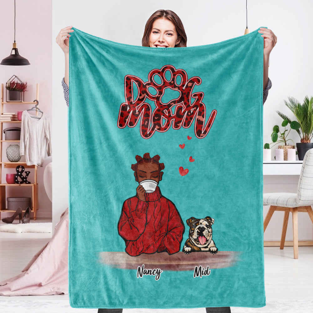Customizable Halloween Themed Fleece Blanket for Moms