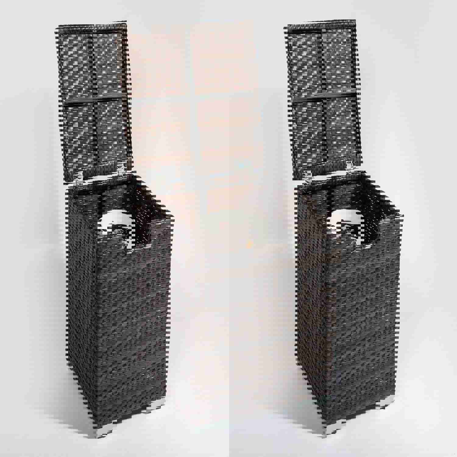 Elegant Outdoor Propane Fire Pit Table with Wicker Cover
