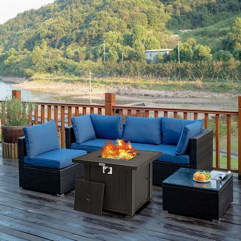 30-inch Outdoor Square Gas Fire Pit Table with 50,000 BTU Burner