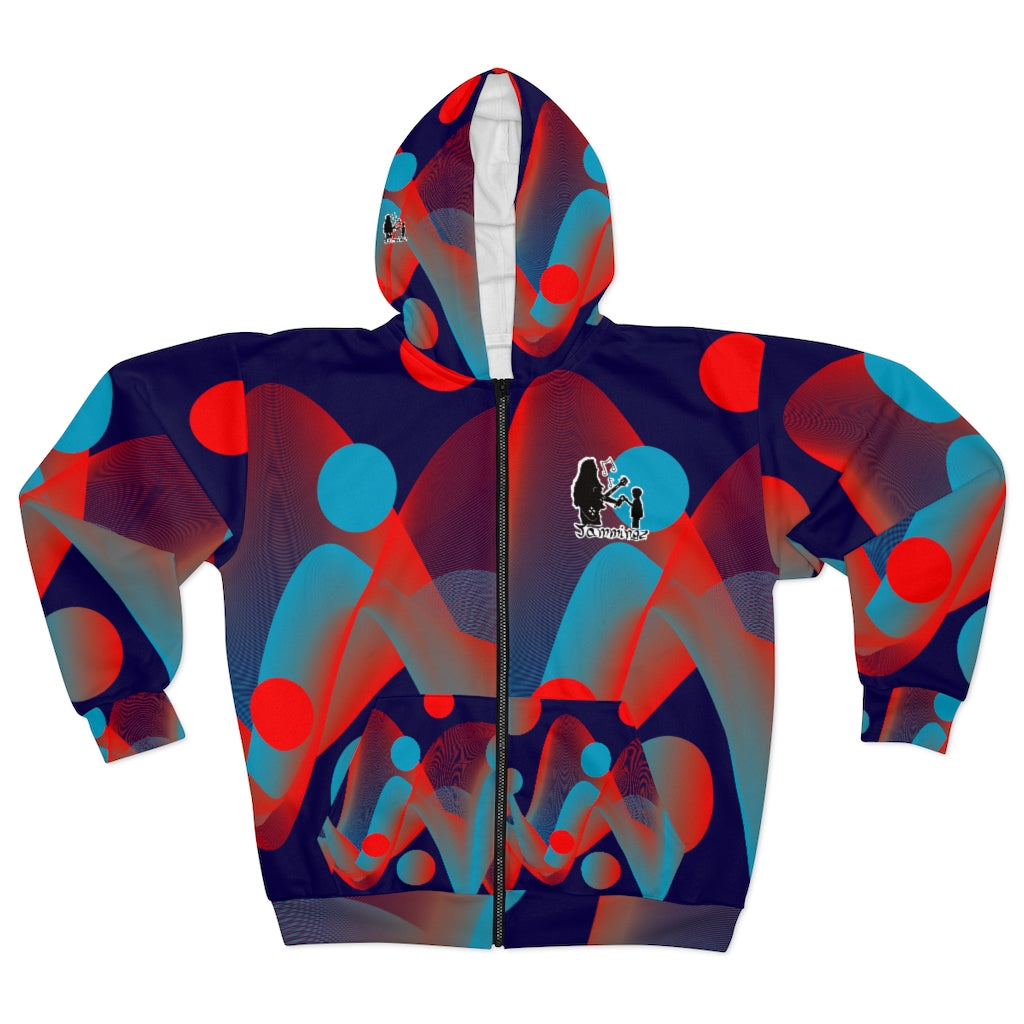 Cultural Jammingz AOP Zip Hoodie - Warmth & Inspiration