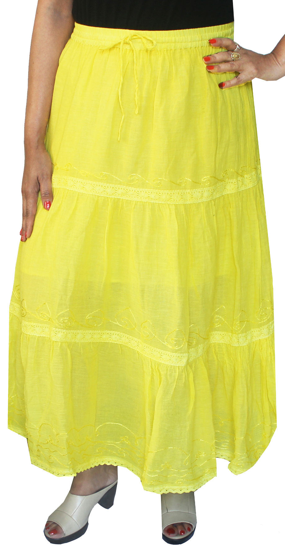 Elegant Indian Embroidered Cotton Skirt for Women