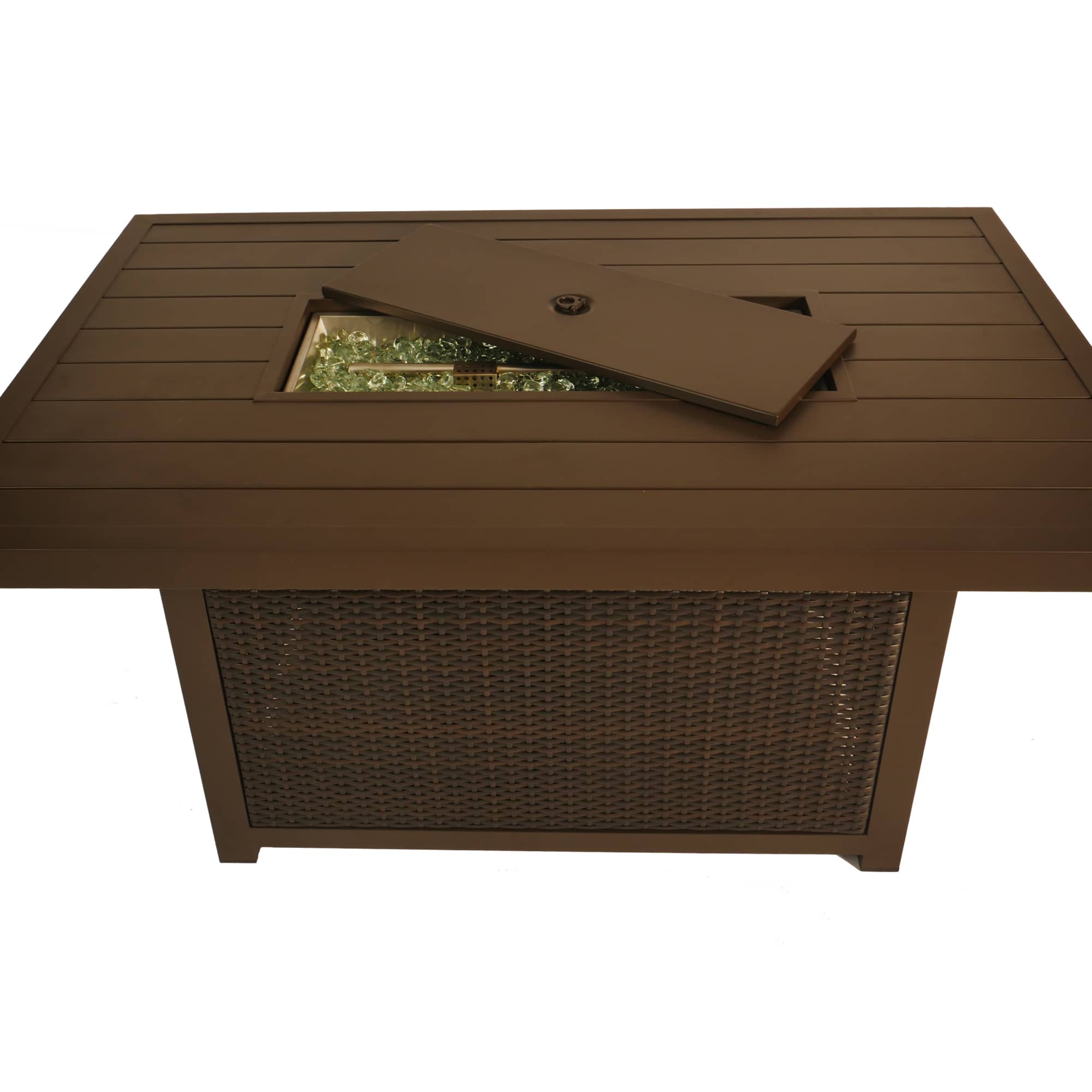 Bluegrass Living 52 Inch Outdoor Aluminum Propane Fire Pit Table