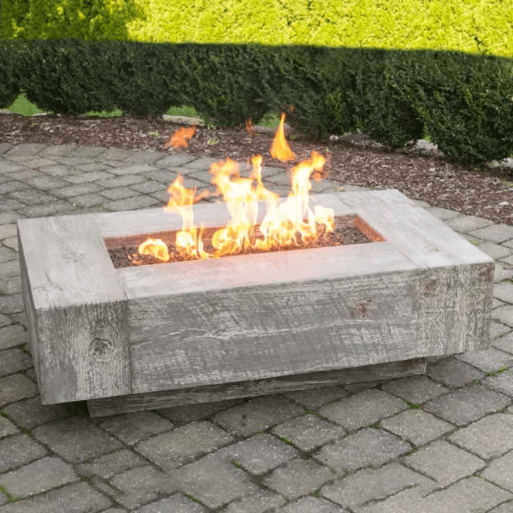 Outdoor Plus Coronado 48-inch Rectangle Gas Fire Pit with GFRC Wood Grain