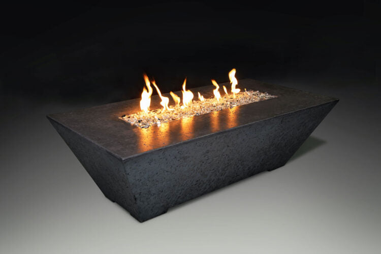 Athena Fireglass Olympus Linear Concrete Gas Fire Pit Table