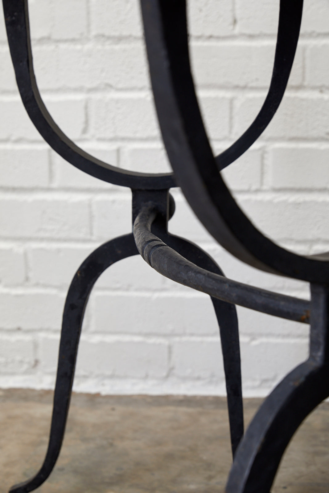 Elegant Italian Demilune Console Table with Steel Top
