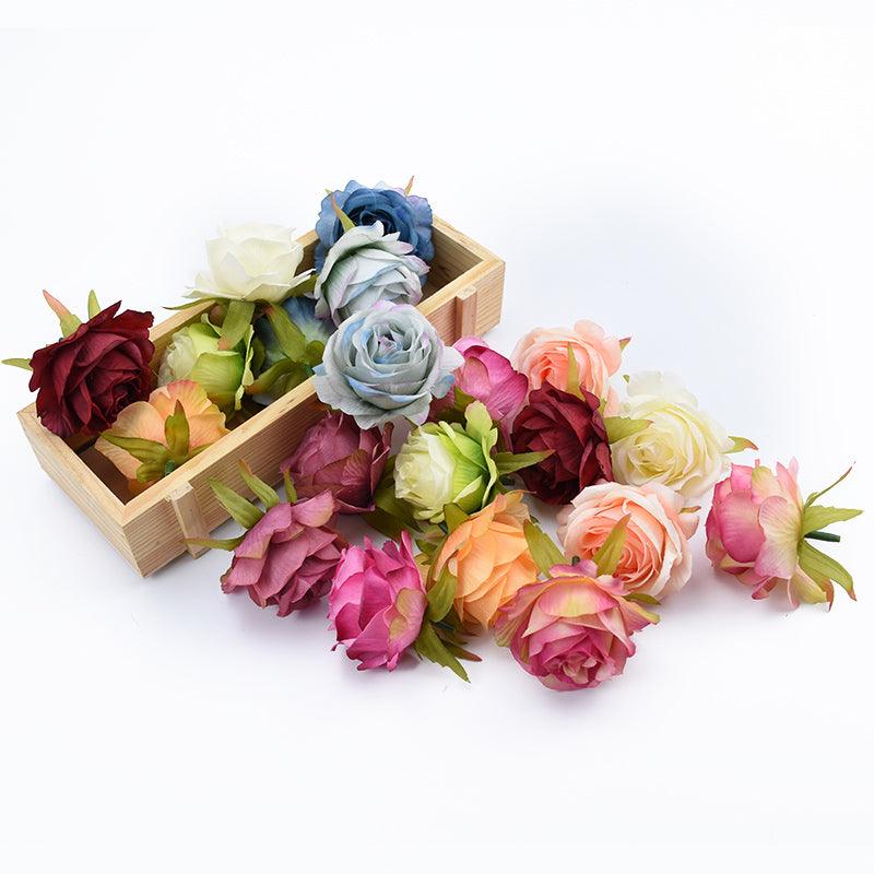 10pcs Silk Rose Heads for Weddings, Home Decor, and DIY Projects