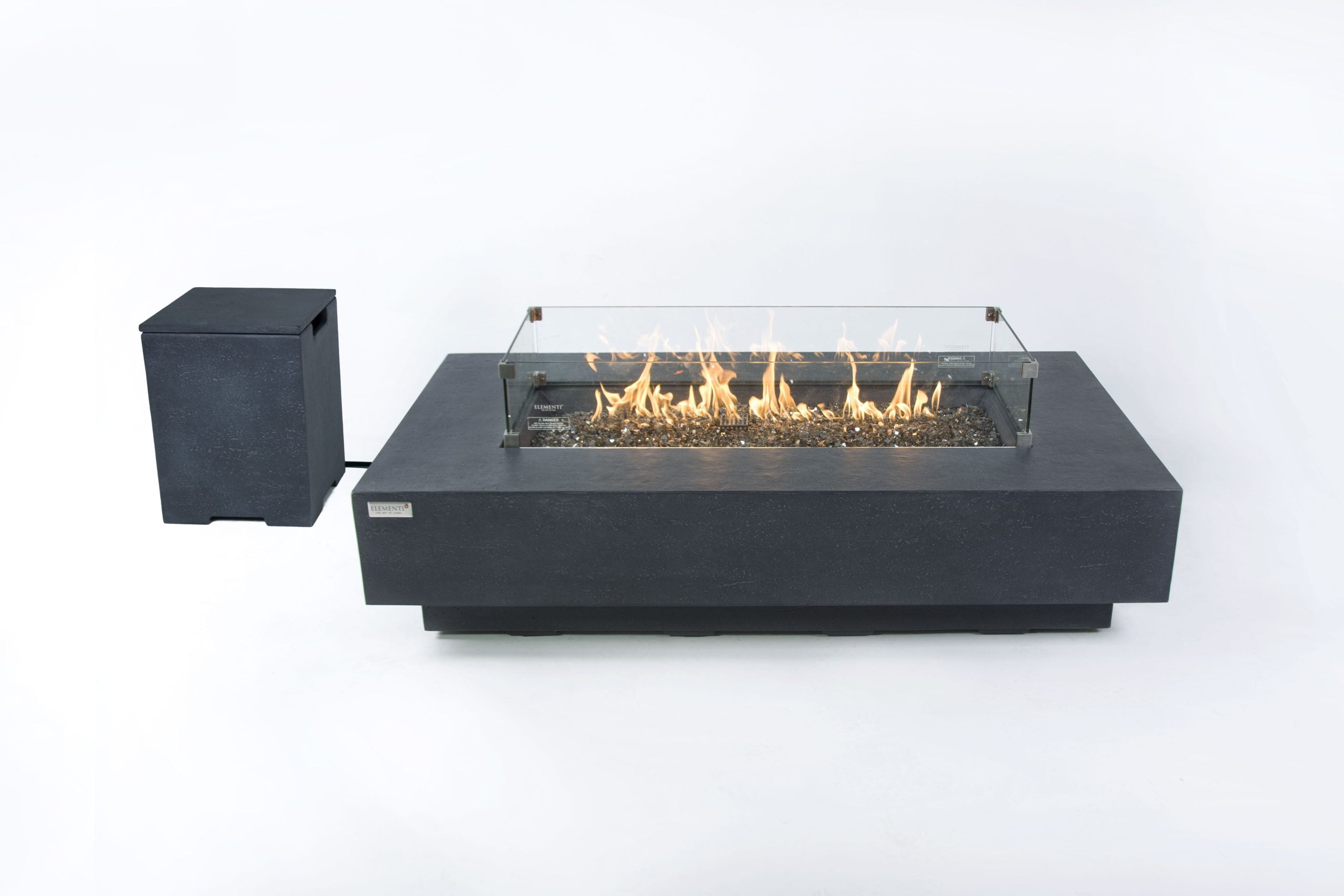 Elementi Plus Positano OFG415DG Rectangular Concrete Fire Pit Table