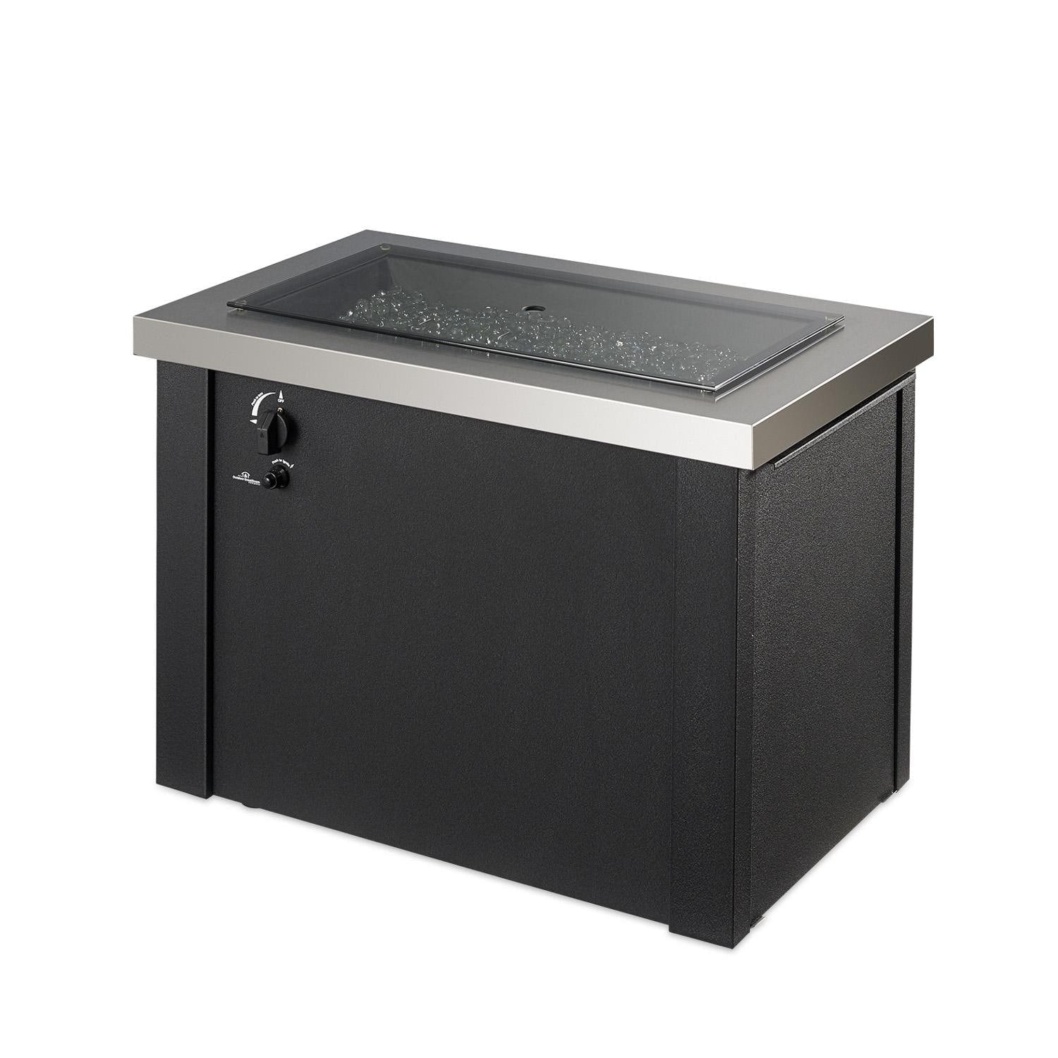 Stainless Steel Providence Gas Fire Pit Table - Modern Outdoor Gathering Centerpiece