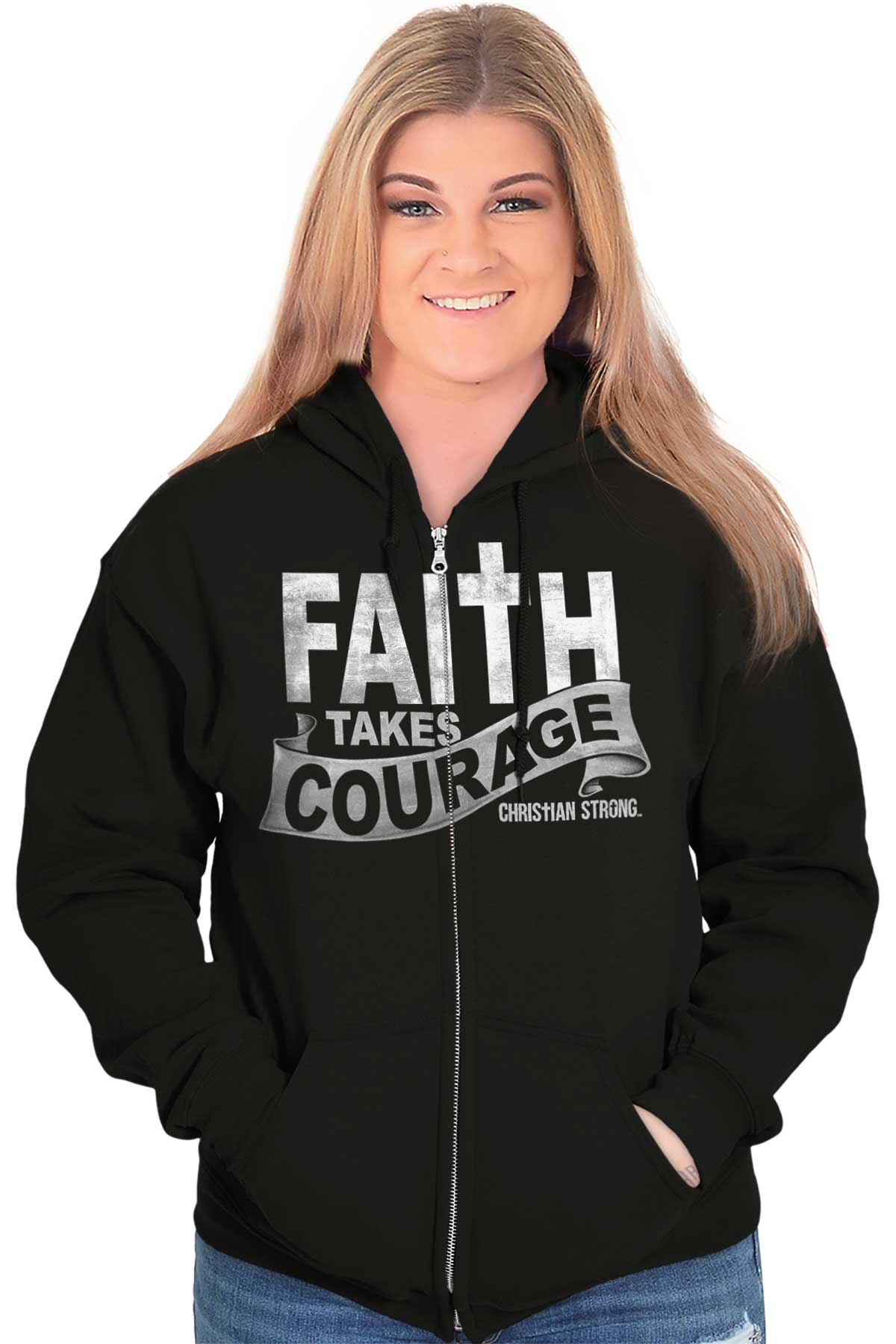 Courageous Faith Zip Hoodie