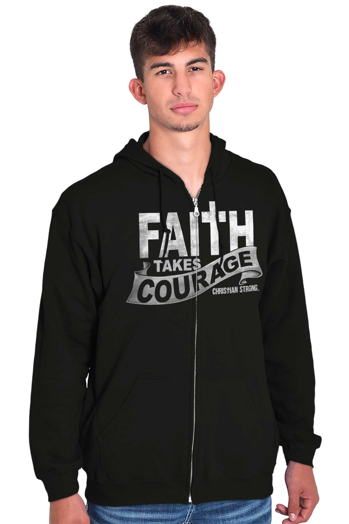 Courageous Faith Zip Hoodie