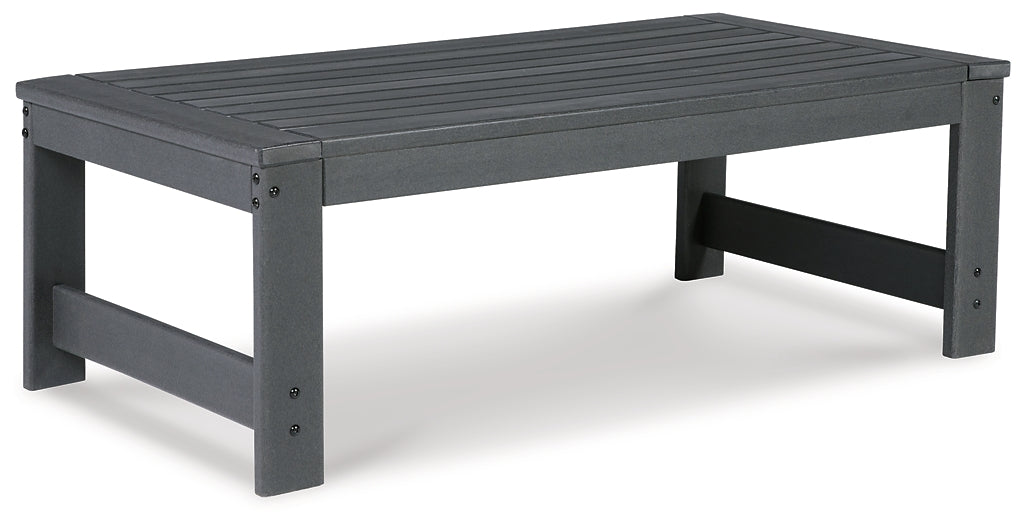 Amora Rectangular Outdoor Cocktail Table with Charcoal Gray Frame