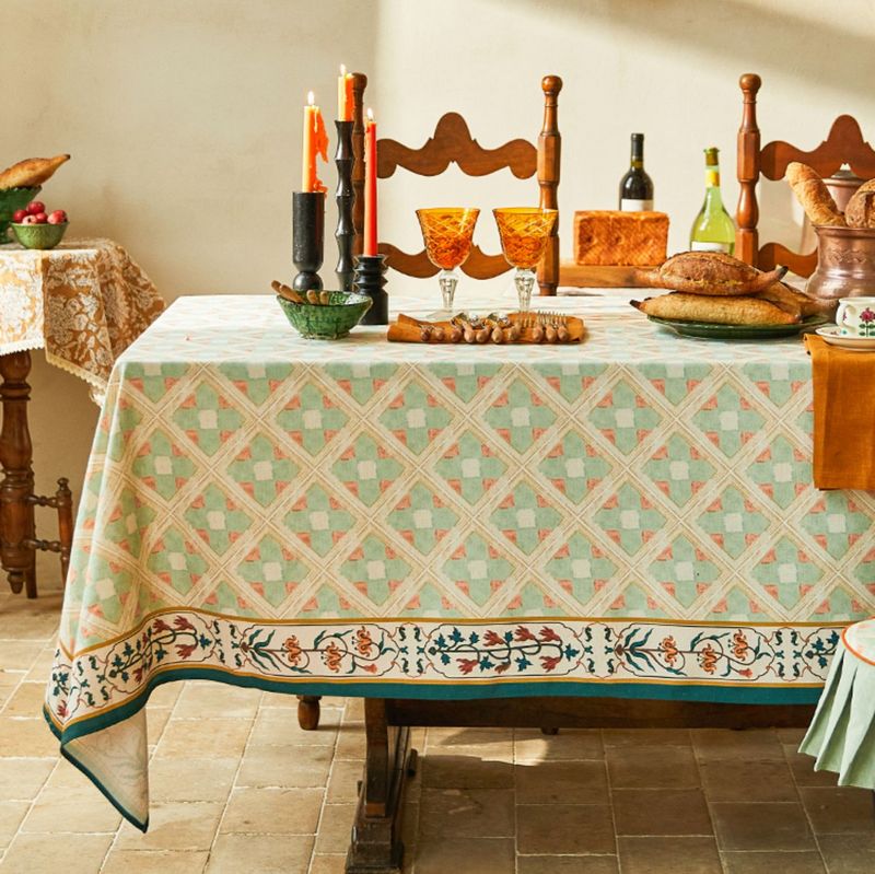 Elegant Fiberflax Tablecloth Collection - Waterproof, Mid-Century Style for Dining & Coffee Tables