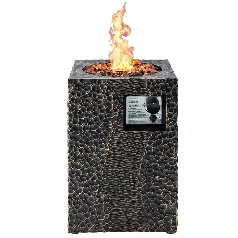 Durable 16" Square Outdoor Propane Fire Pit with 30,000 BTU