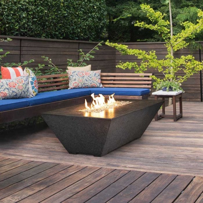 Grand Canyon Olympus Rectangular Concrete Gas Fire Pit, 60x30-Inch
