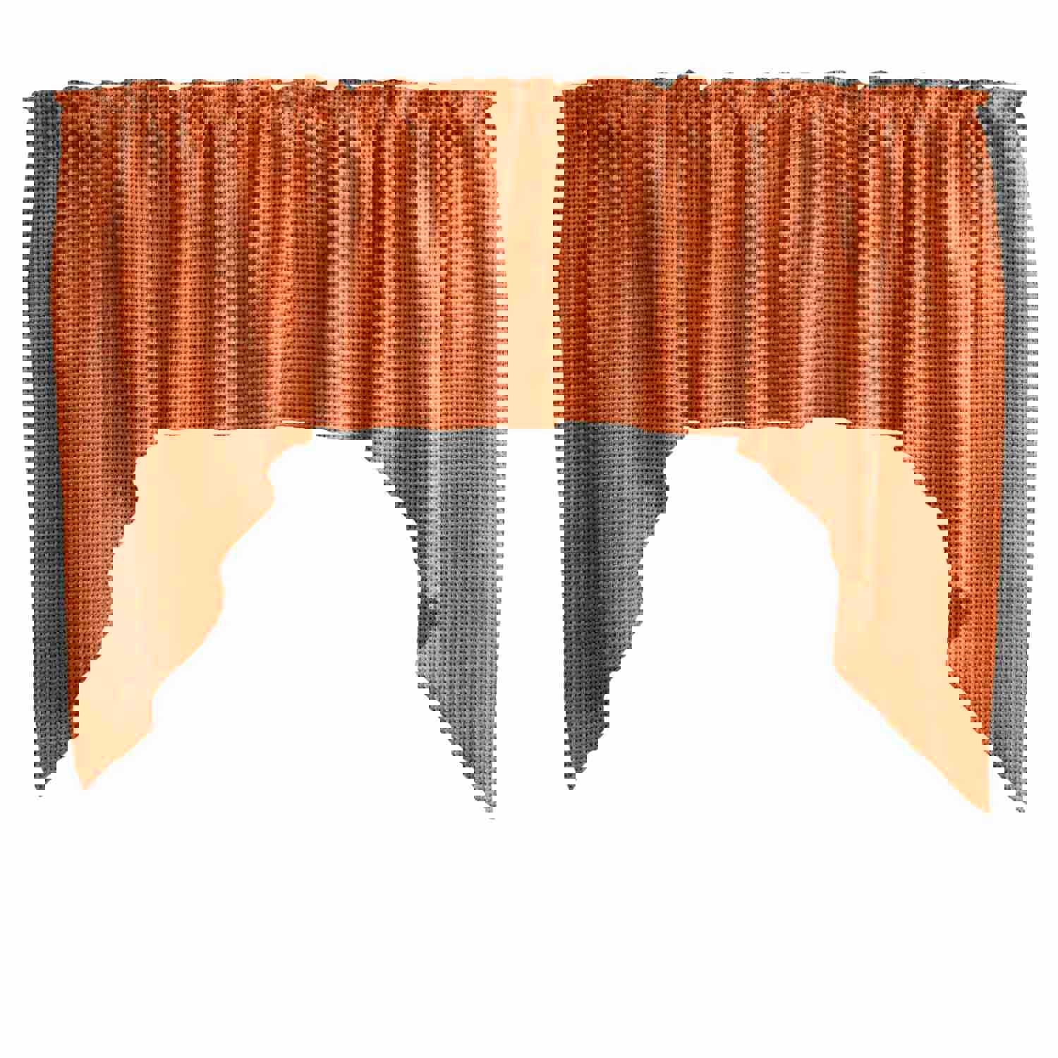 Vintage Style Faux Burlap Polyester Swag Valance Curtain