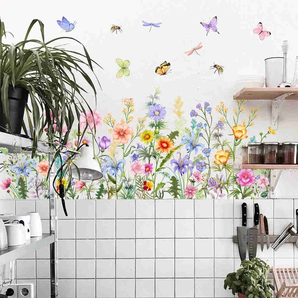 Eco-Friendly Translucent Flower Wall Decal Sticker