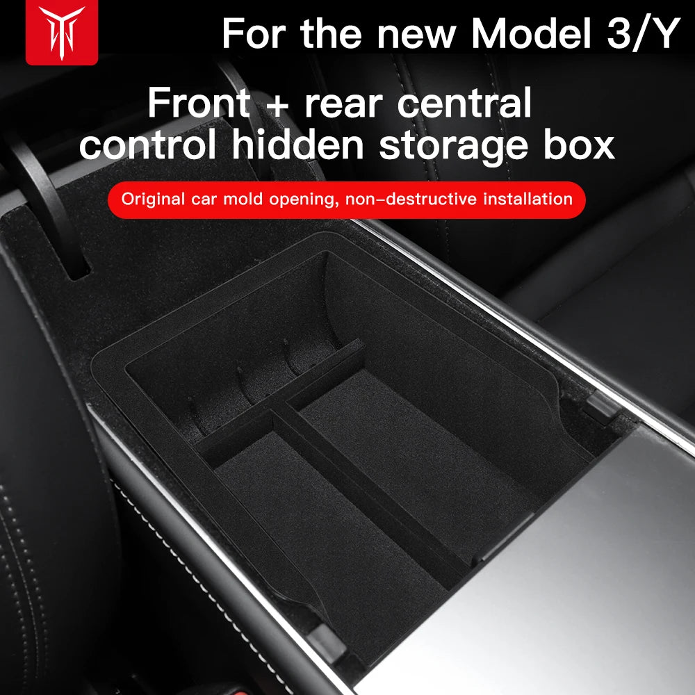YZ Tesla Model 3/Y Storage Box Organizer with Hidden Compartments