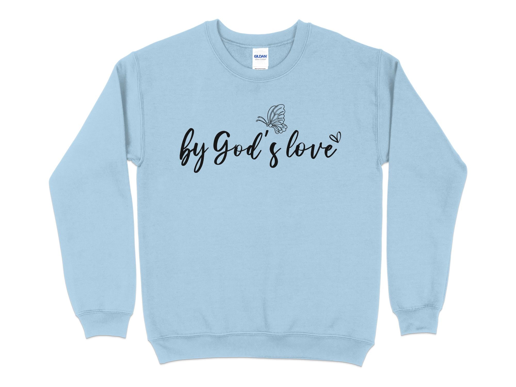 Uplifting Butterfly Christian Sweatshirt - By God's Love, Unisex