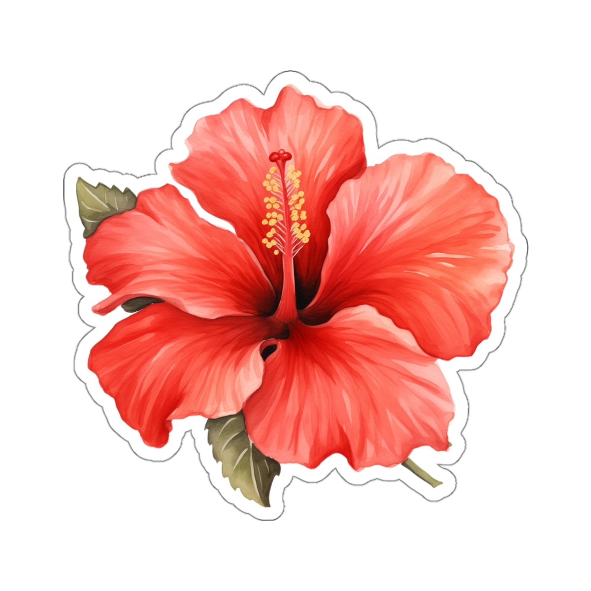 Hibiscus Flower Vinyl Sticker Decal - Waterproof & Reusable for Multiple Surfaces