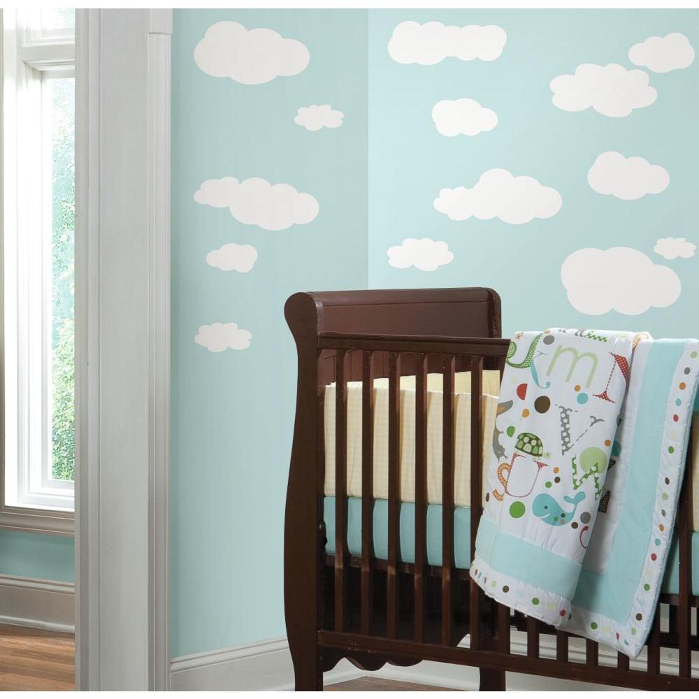 Serene White Cloud Wall Decals for Baby's Nursery
