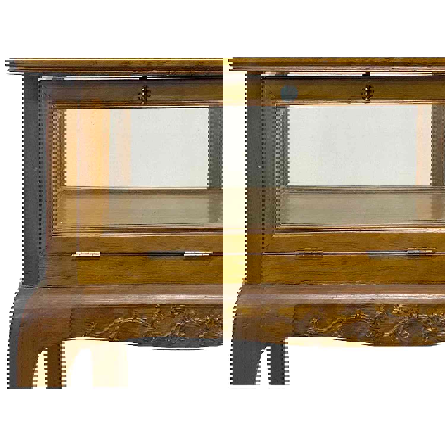 Elegant Oriental Craw Legs Glass Top Console Table